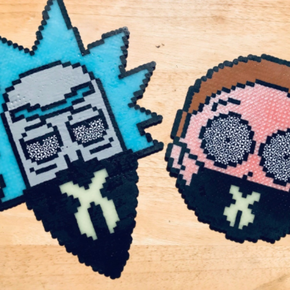 Rick and Morty Rave Kandi Perler Necklace